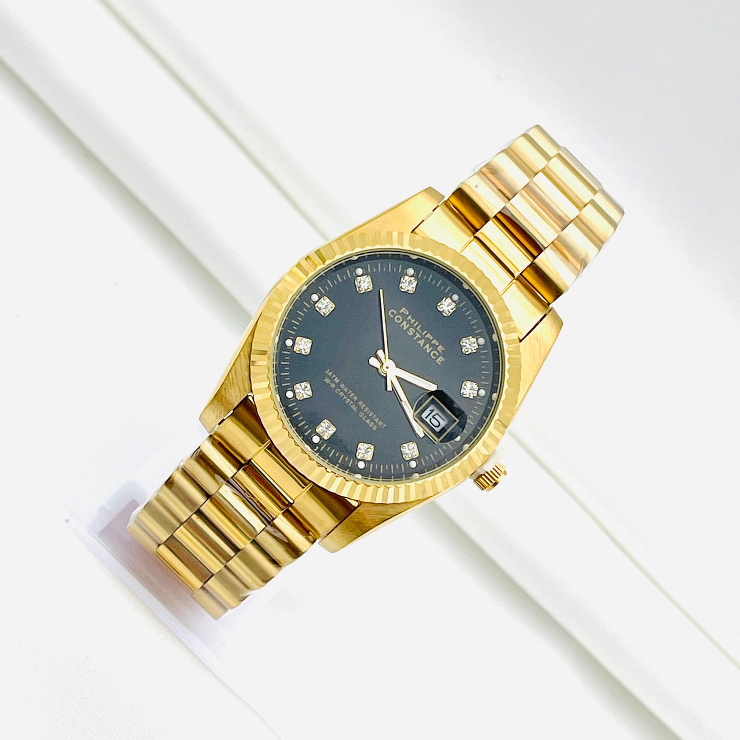 Montre PHILIPPE doré noir (Grande)