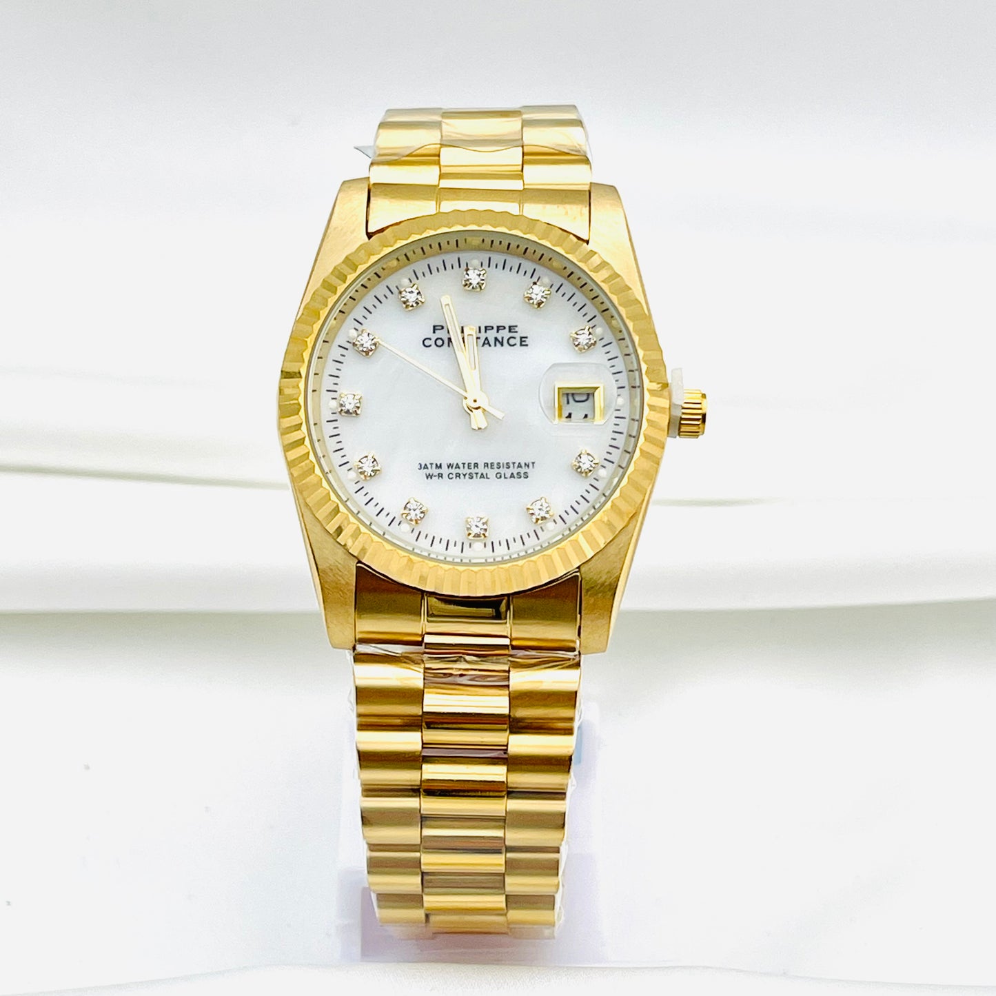 Montre PHILIPPE doré blanc (Grande)