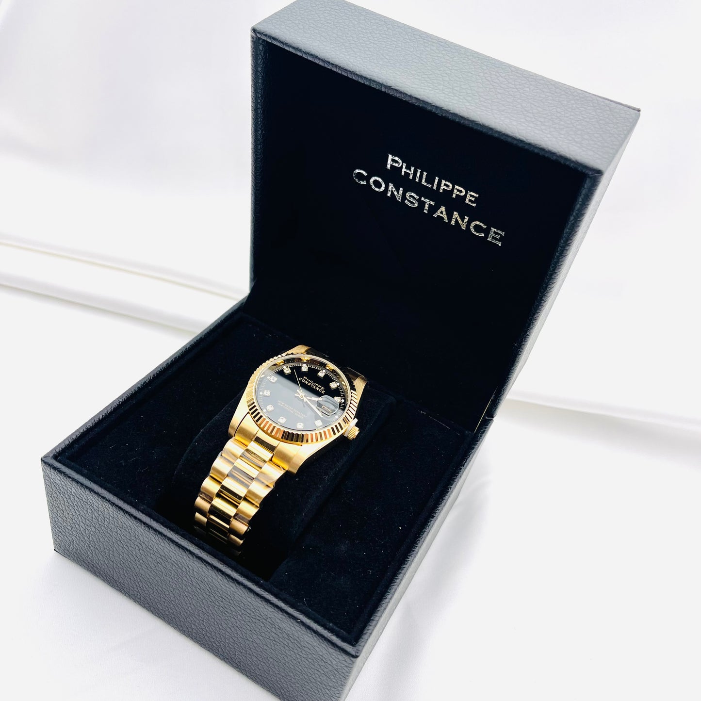 Montre PHILIPPE doré noir (Grande)