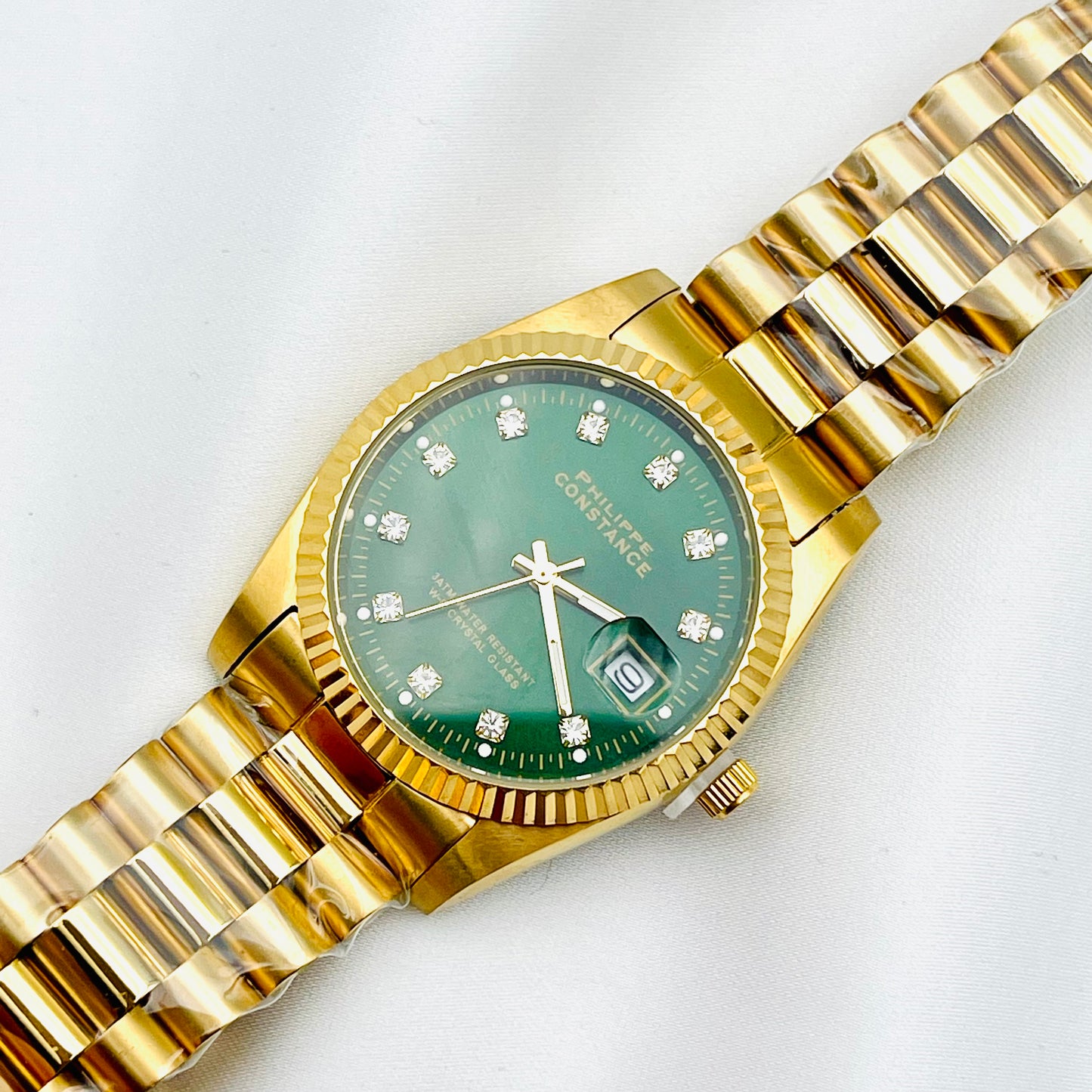 Montre PHILIPPE Doré fond Vert (Grande)