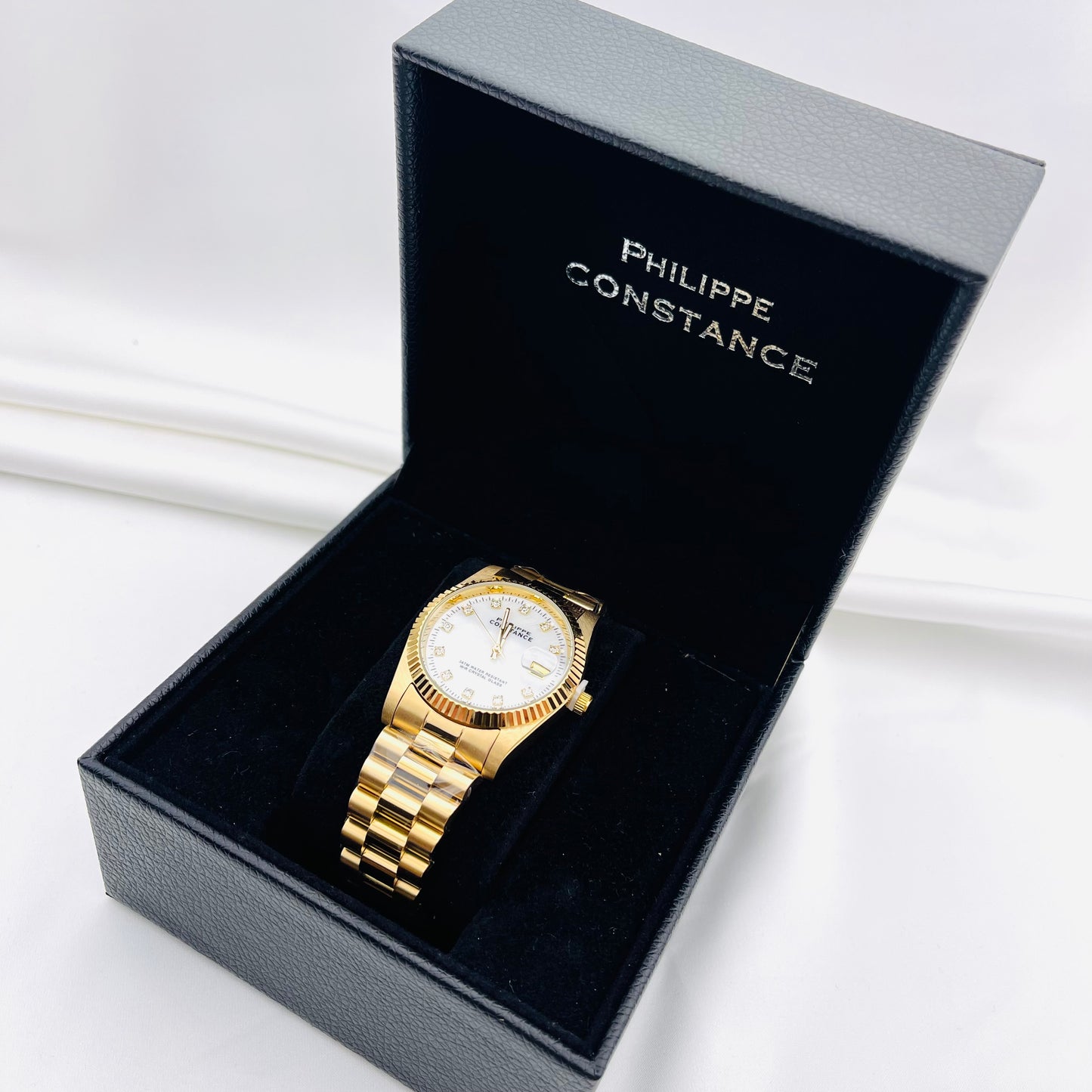 Montre PHILIPPE doré blanc (Grande)