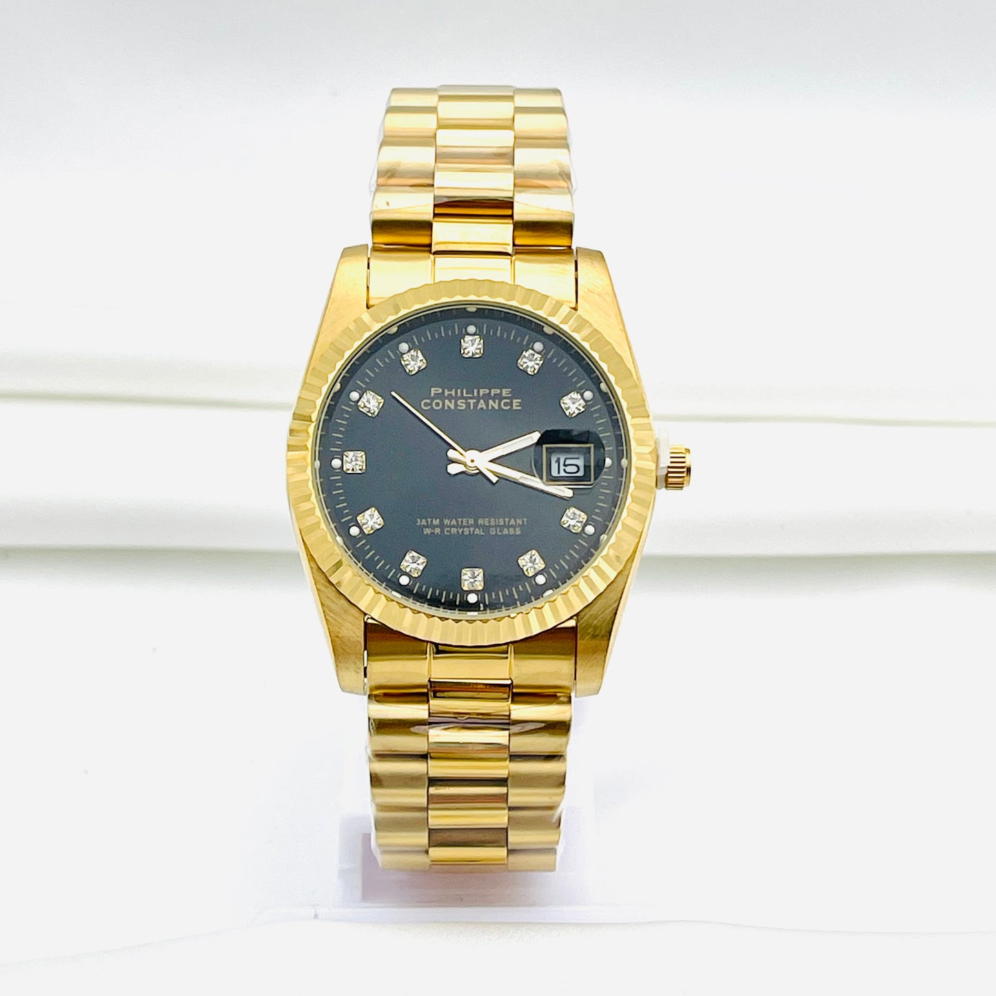 Montre PHILIPPE doré noir (Grande)